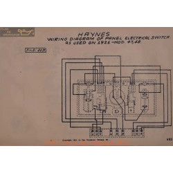 Haynes Electrical Switch 47 48 Schema Electrique 1921