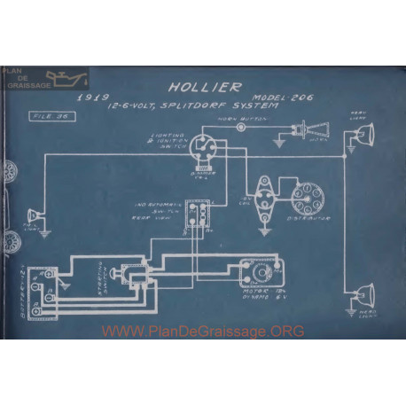 Hollier 206 6volt 12volt Schema Electrique 1919 Splitdorf