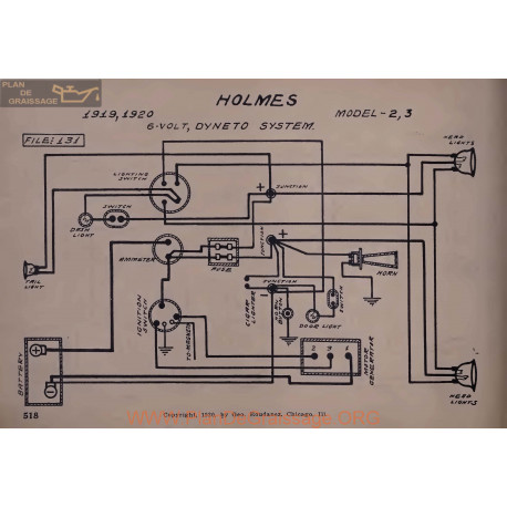Holmes 2 3 6volt Schema Electrique 1919 1920 Dyneto