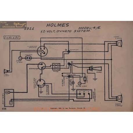 Holmes 4 5 12volt Schema Electrique 1921 Dyneto