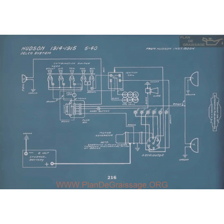 Hudson 6 40 Schema Electrique 1914 1915 V2