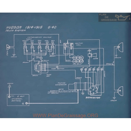 Hudson 6 40 Schema Electrique 1914 1915