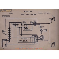Hudson Six 40 G 6volt Schema Eelctrique 1916 Delco