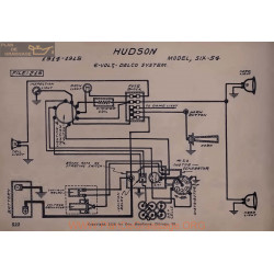 Hudson Six 54 6volt Schema Electrique 1914 1915 Delco V2