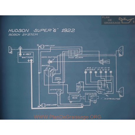 Hudson Super 6 Schema Electrique 1922