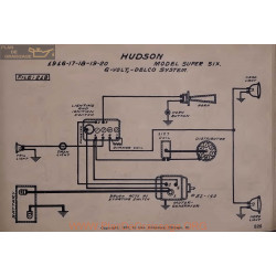 Hudson Super Six 6volt Schema Electrique 1916 1917 1918 1919 1920 Delco V2