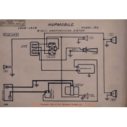 Hupmobile 32 6volt Schema Electrique 1914 1915 Westinghouse V2