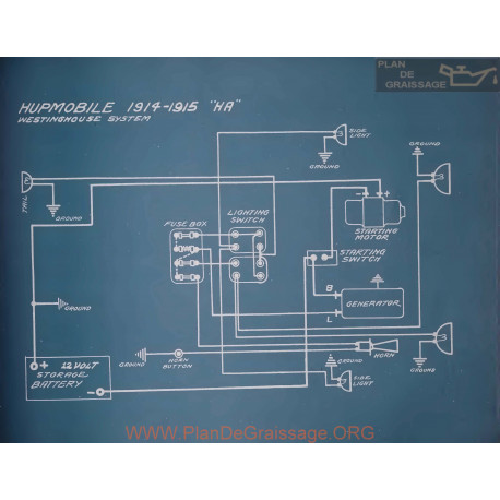 Hupmobile Ha Schema Electrique 1914 1915