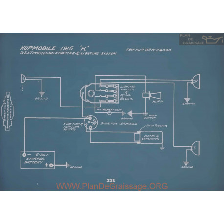 Hupmobile K Schema Electrique 1915 V2