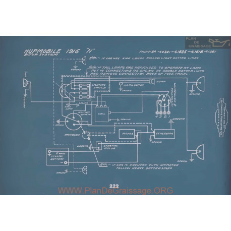 Hupmobile N Schema Electrique 1916 V2