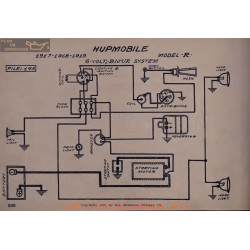 Hupmobile R 6volt Schema Eelctrique 1917 1918 1919 Bijur