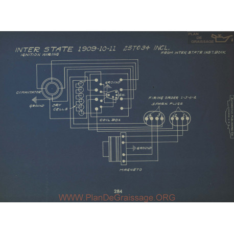 Inter State 25 To 34 Schema Electrique 1909 1910 1911 Ignition