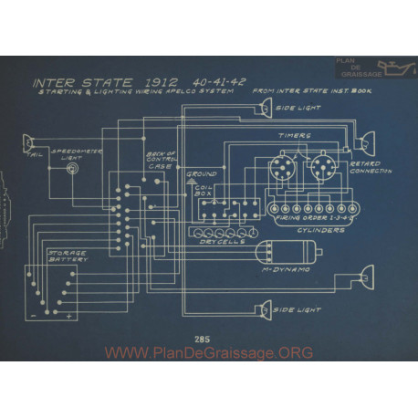 Inter State 40 41 42 Schema Electrique 1912 Apelco