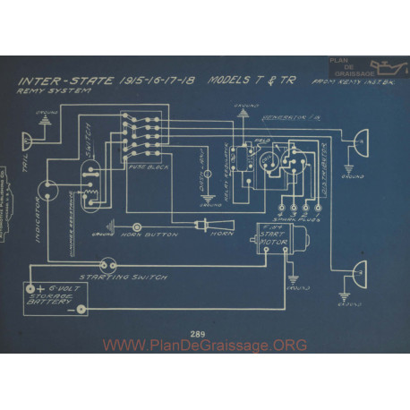 Inter State T Tr Schema Electrique 1915 1916 1917 1918 Remy