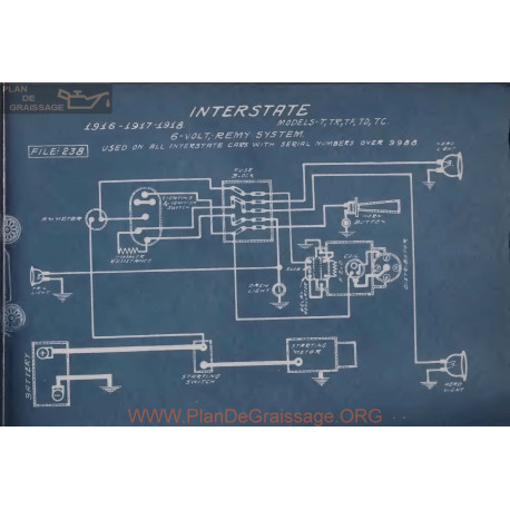 Inter state Tr Tf Td Tc 6volt Schema Elctrique 19 16 1917 1918 Remy