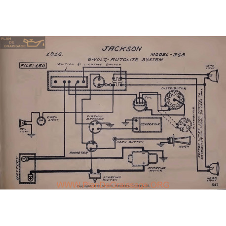 Jackson 348 6volt Schema Electrique 1916 Autolite V2