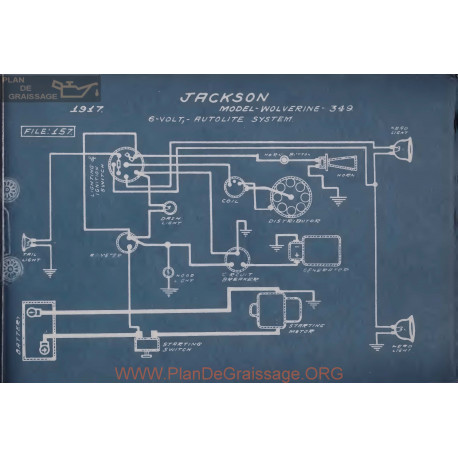 Jackson 349 Wolverine 6volt Schema Electrique 1917 Autolite