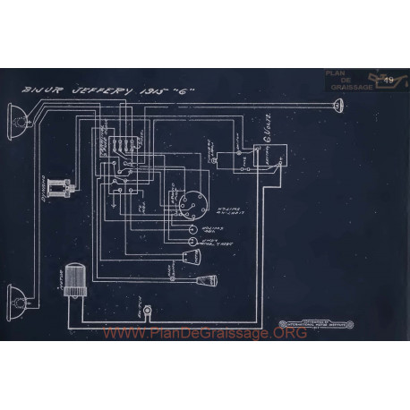 Jeffery 6 Schema Electrique 1915 Bijur