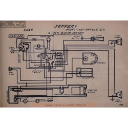 Jeffery Chesterfield Six 6volt Schema Electrique 1915 Bijur V2