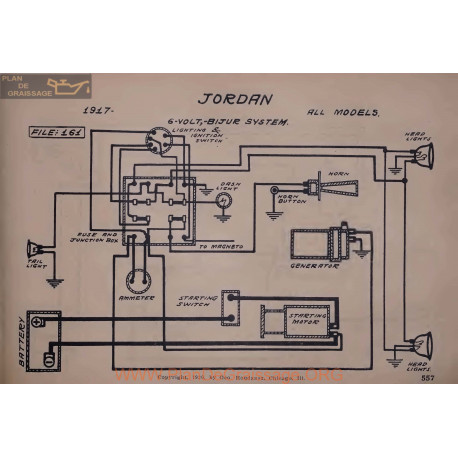 Jordan All Models 6volt Schema Electrique 1917 Bijur