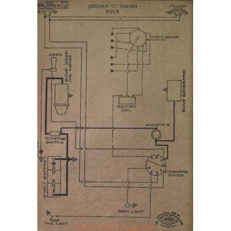 Jordan C Schema Electrique 1918 1919 Bijur