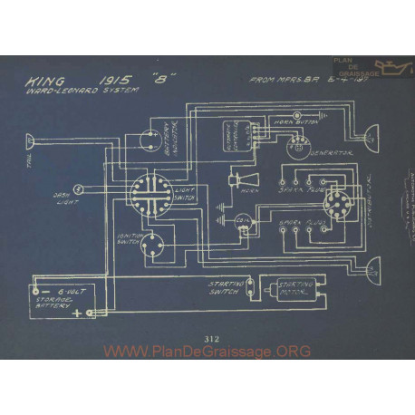 King 8 Schema Electrique 1915 Ward Leonard