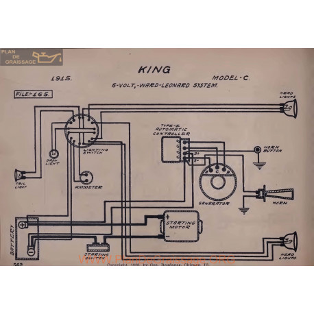 King C 6volt Schema Electrique 1915 Ward Leonard V2