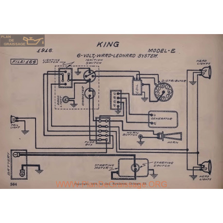 King E 6volt Schema Electrique 1916 Ward Leonard V2