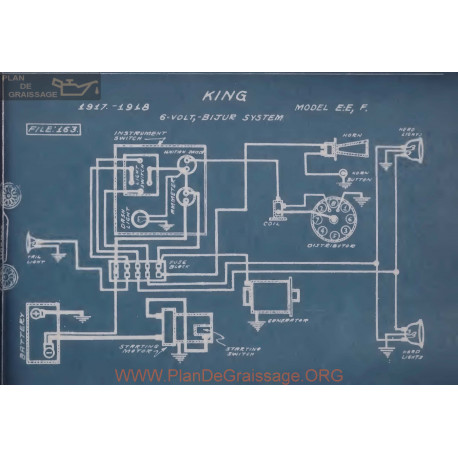 King E F 6volt Schema Electrique 1917 1918 Bijur