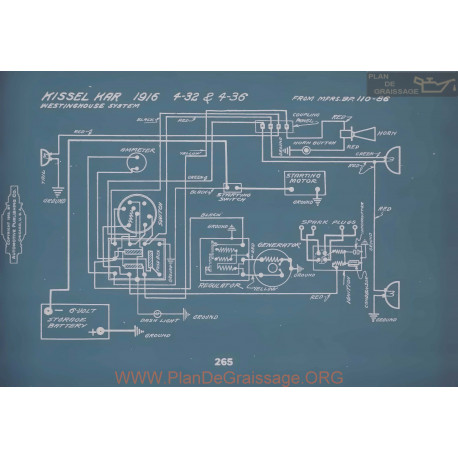 Kissel Kar 4 32 4 36 Schema Electrique 1916