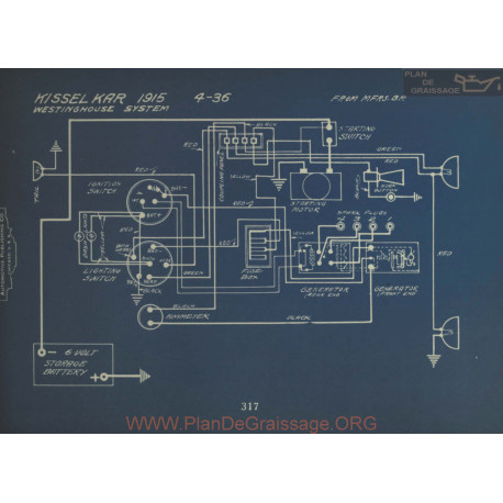 Kissel Kar 4 36 Schema Electrique 1915 Westinghouse