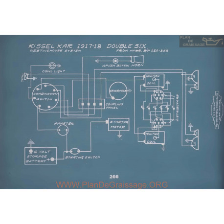 Kissel Kar Double Six Schema Electrique 1917 1918 V2