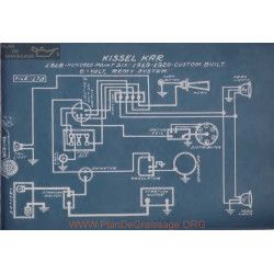 Kissel Kar Six Built 6volt Schema Electrique 1918 1919 1920 Remy