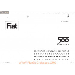 Fiat 500 Tipo 110 F Catalogue Pieces Moteur