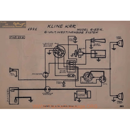 Kline Kar 6 55k 6volt Schema Elctrique 1921 Westinghouse