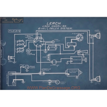 Leach 20 6volt Schema Electrique 1920 Delco