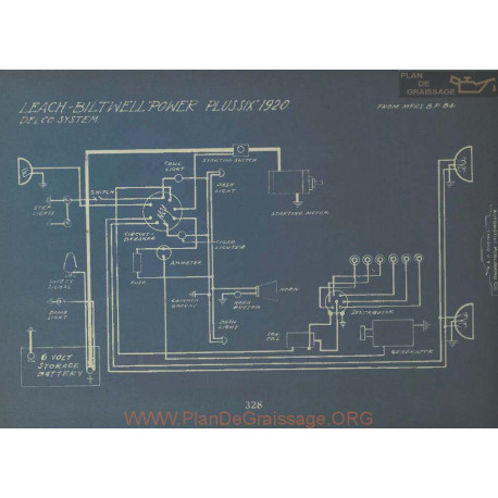 Leach Biltwell Power Plus Six Schema Electrique 1920 Dleco