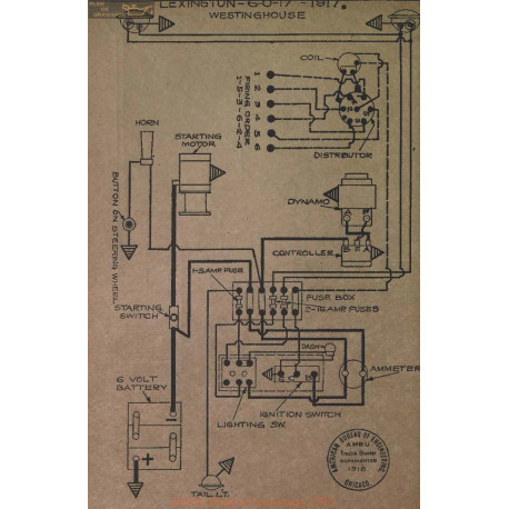 Lexington 6 0 17 Schema Electrique 1917 Westinghouse