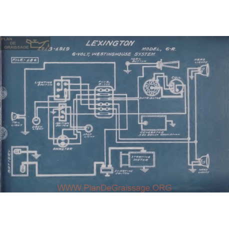 Lexington 6r 6volt Schema Electrique 1918 1919 Westinghouse ver2