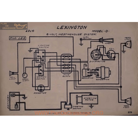 Lexington O 6volt Schema Electrique 1916 Westinghouse V2