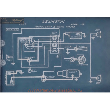 Lexington S 6volt Schema Electrique 1920 Gray & Davis