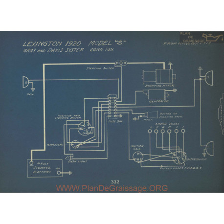 Lexington S Schema Electrique 1920 Gray & Davis