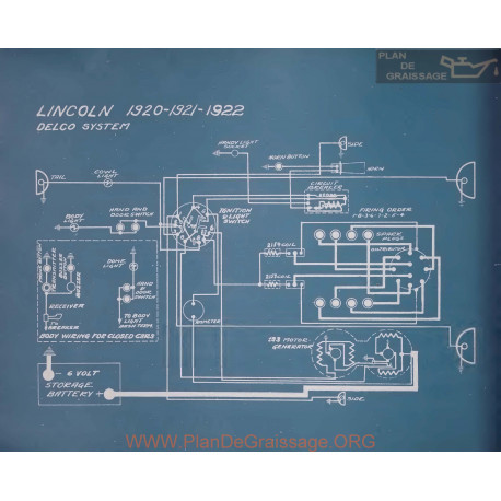 Lincoln Schema Electrique 1920 1921 1922