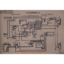 Locomobile 38 48 6volt Schema Electrique 1915 1916 Westinghouse