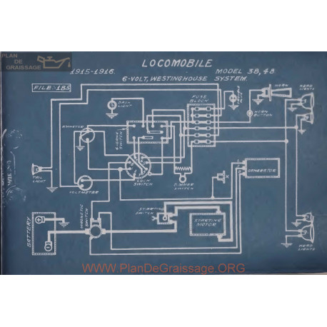 Locomobile 38 48 Schema Electrique 1915 1916 Westinghouse V2