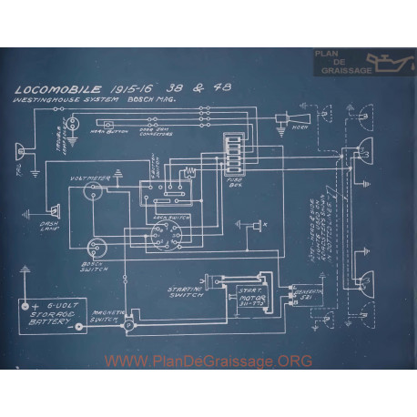 Locomobile 38 48 Schema Electrique 1915 1916