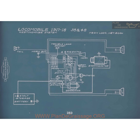 Locomobile 38 48 Schema Electrique 1917 1918