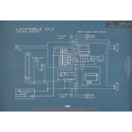 Locomobile Adlake Schema Electrique 1913