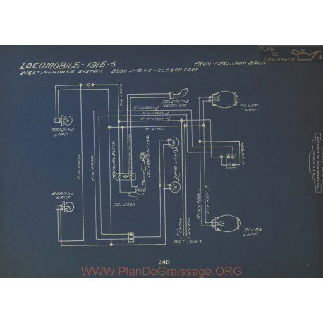 Locomobile Schema Electrique 1915 1916 Westinghouse