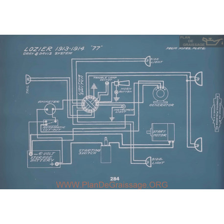 Lozier 77 Schema Electrique 1913 1914 V2